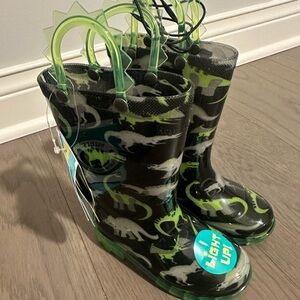 Kids Dinosaur Light-Up Rain Boots